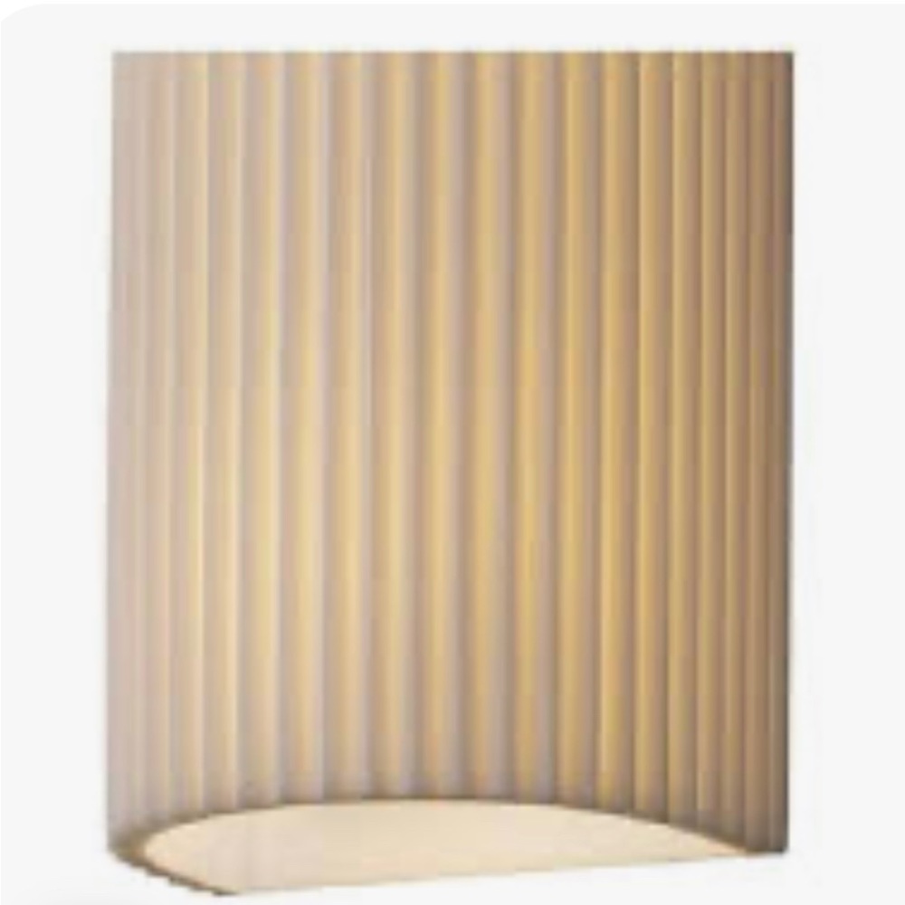 X-Large Justice Design Porcelina Wall Sconce white beige pleats frosted glass